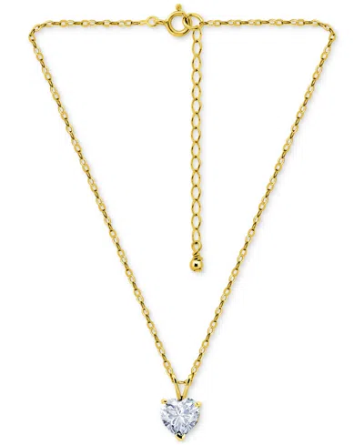 Giani Bernini Cubic Zirconia Heart Pendant Necklace In 18k Yellow Gold Over Sterling Silver (also In Sterling Silv