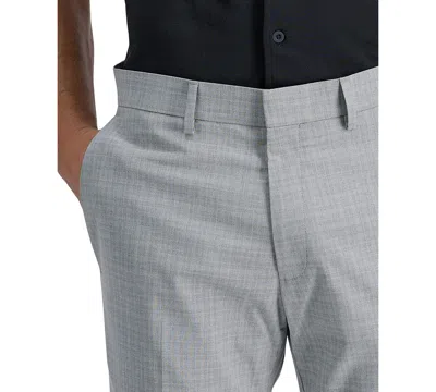 Kenneth Cole Reaction Men's Slim-fit Stretch Check Dress Pants In Gray