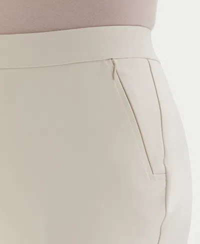 Rafaella Plus Size Satin Mid Rise Twill Capri Pants With Slant Pocket