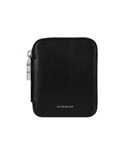 Givenchy Slim Textured Compact Wallets In Black