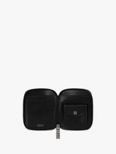 Givenchy Slim Textured Compact Wallets In Black