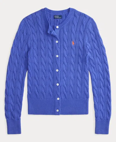 Polo Ralph Lauren Women's Cable-knit Cotton Crewneck Cardigan Sweater