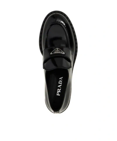 Prada Chocolate Patent Leather Loafers