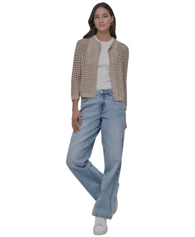 Dkny Jeans Petite Open-stitch Cardigan