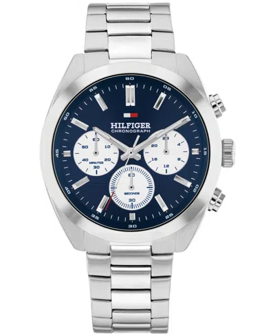 Tommy Hilfiger Men's Chronograph Silver Tone Stainless Steel Bracelet Watch, 40mm