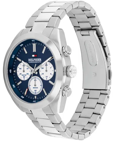Tommy Hilfiger Men's Chronograph Silver Tone Stainless Steel Bracelet Watch, 40mm