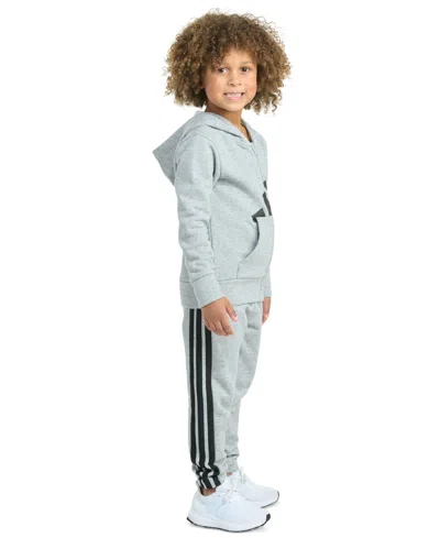 Adidas Originals Toddler & Little Boys Long-sleeve Essential Big Logo Fleece Jacket & Jogger Pants, 2 Piece Set In Blue