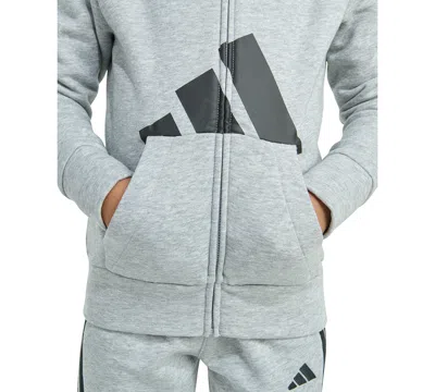 Adidas Originals Toddler & Little Boys Long-sleeve Essential Big Logo Fleece Jacket & Jogger Pants, 2 Piece Set In Blue