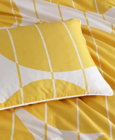 Marimekko Vesi Unikko Cotton Sateen Duvet Cover Set In Yellow