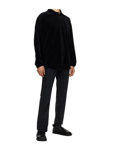 Filippa K Vented Polo In Black
