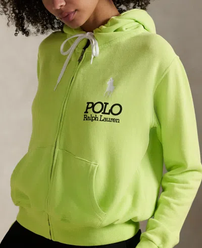 Polo Ralph Lauren Women's Big Pony Lightweight Fleece Zip Hoodie Sweatshirt