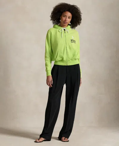 Polo Ralph Lauren Women's Big Pony Lightweight Fleece Zip Hoodie Sweatshirt