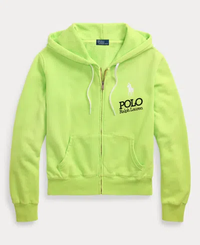 Polo Ralph Lauren Women's Big Pony Lightweight Fleece Zip Hoodie Sweatshirt