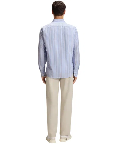 Hugo Boss Boss By  Men's Stretch-cotton Dobby Regular-fit Shirt In Blue