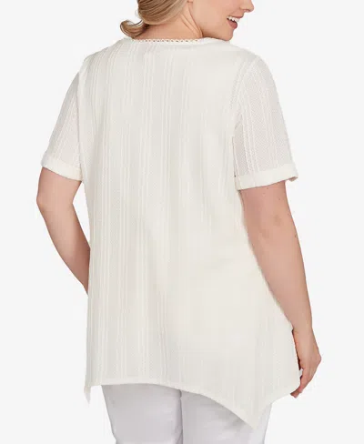 Ruby Rd. Plus Size Solid Crinkle Knit Top