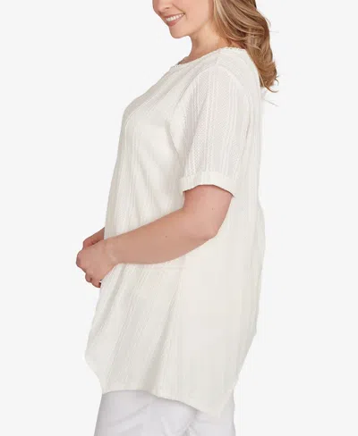 Ruby Rd. Plus Size Solid Crinkle Knit Top