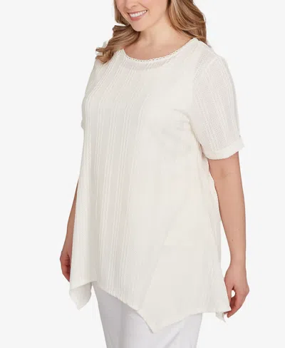 Ruby Rd. Plus Size Solid Crinkle Knit Top