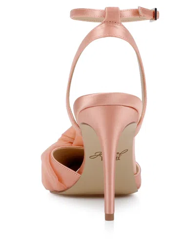Jewel Badgley Mischka Federica Ankle Strap Pointed Toe Pump In Orange