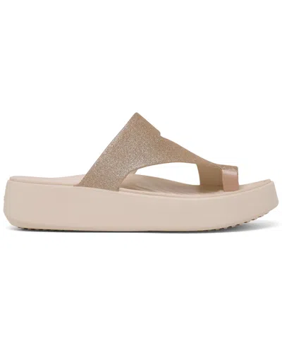 Crocs Women's Getaway Platform Glitter Toe Loop Casual Sandals From Finish Line