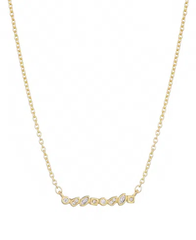 Adornia 14k Gold Plated Dainty Mixed Shape Bar Necklace