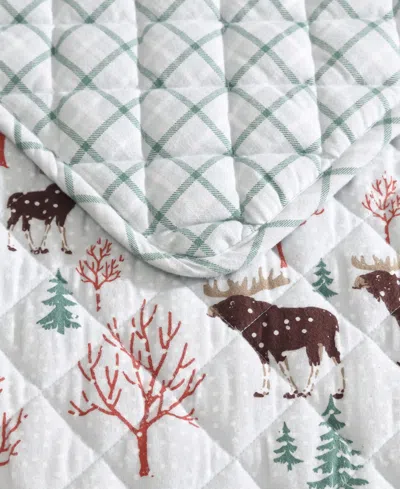 Eddie Bauer Mountain Moose Flannel Cotton Reversible 3-pc. Quilt Set, Full/queen