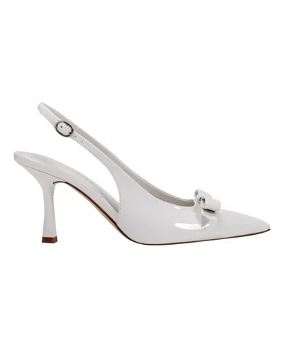Marc Fisher Women's Rayma Bow Slingback Pumps In White
