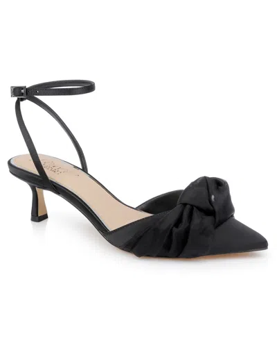 Jewel Badgley Mischka Favor Ankle Strap Pointed Toe Kitten Heel Pump