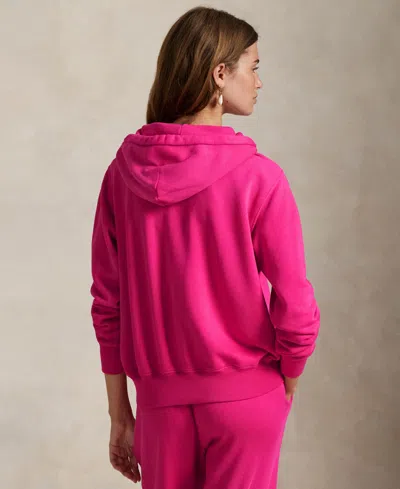 Polo Ralph Lauren Women's Big Pony Lightweight Fleece Zip Hoodie Sweatshirt