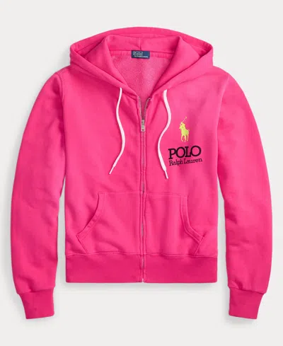 Polo Ralph Lauren Women's Big Pony Lightweight Fleece Zip Hoodie Sweatshirt