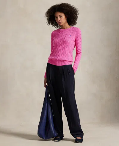 Polo Ralph Lauren Cable Knit Sweater With Round Neckline And Long Sleeves
