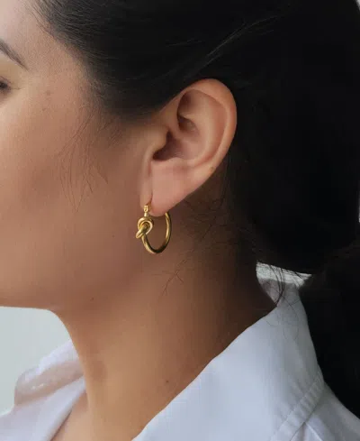 Adornia 14k Plated Knot Hoop Earrings No Color No In Gold