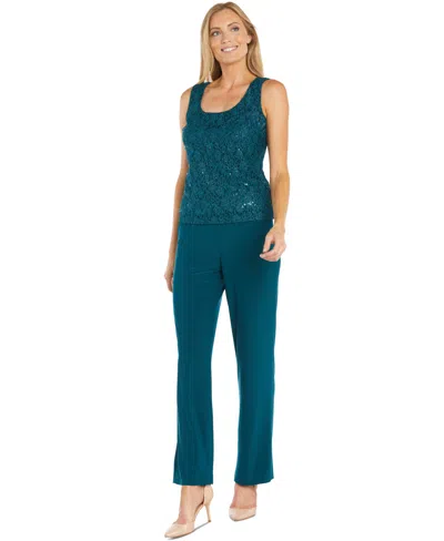 R & M Richards Petite Sequin Lace Jacket, Tank & Pants Set