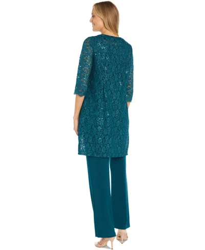 R & M Richards Petite Sequin Lace Jacket, Tank & Pants Set