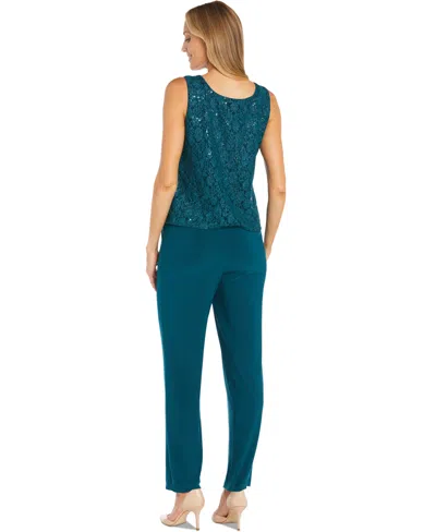 R & M Richards Petite Sequin Lace Jacket, Tank & Pants Set