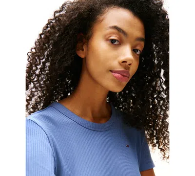 Tommy Jeans Women's Ribbed Bodycon Midi Dress In Blue