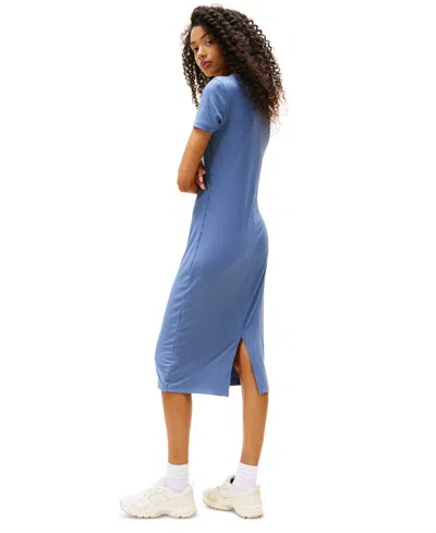Tommy Jeans Women's Ribbed Bodycon Midi Dress In Blue