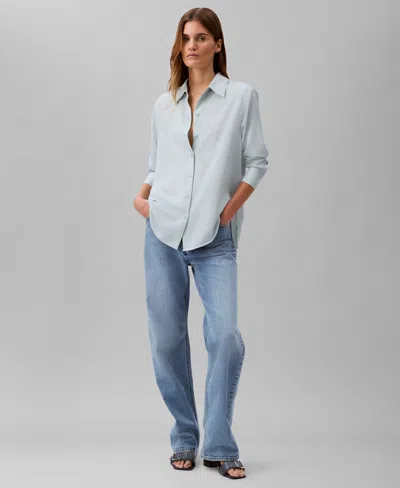 Calvin Klein Women's Long Sleeve Button Down Shirt