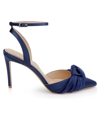 Jewel Badgley Mischka Federica Ankle Strap Pointed Toe Pump In Blue