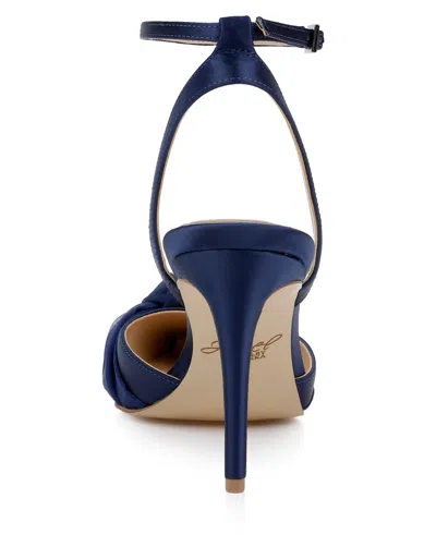 Jewel Badgley Mischka Federica Ankle Strap Pointed Toe Pump In Blue