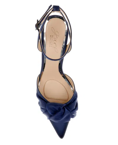 Jewel Badgley Mischka Federica Ankle Strap Pointed Toe Pump In Blue