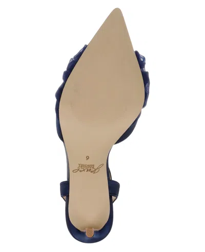 Jewel Badgley Mischka Federica Ankle Strap Pointed Toe Pump In Blue