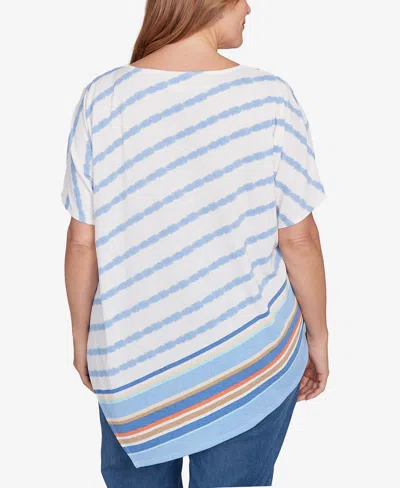 Ruby Rd. Plus Size Embellished Boho Stripe Top