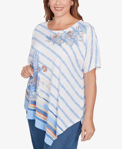Ruby Rd. Plus Size Embellished Boho Stripe Top