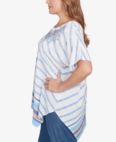 Ruby Rd. Plus Size Embellished Boho Stripe Top