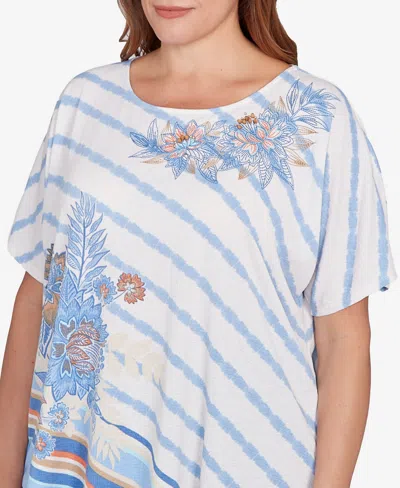 Ruby Rd. Plus Size Embellished Boho Stripe Top