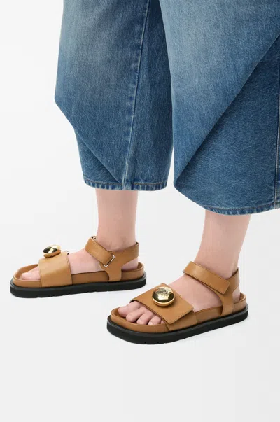 Loewe Pebble Fussbett Sandals In Soft Calfskin In Brown