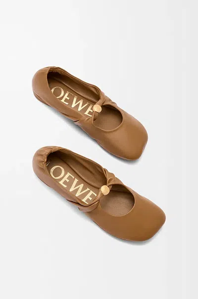 Loewe Pebble Soft Ballerina In Nappa Lambskin In Brown