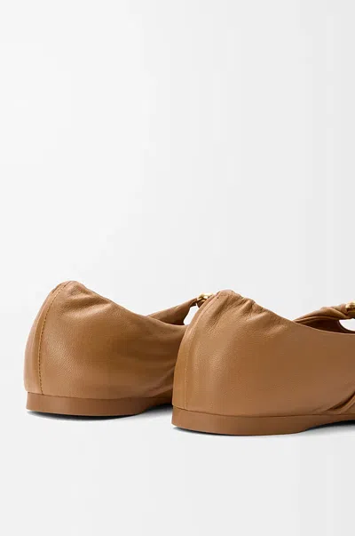 Loewe Pebble Soft Ballerina In Nappa Lambskin In Brown