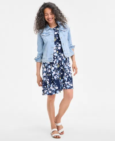Style & Co Women's Printed Sleeveless Flip-flop Dress, Exclusively At Macy's