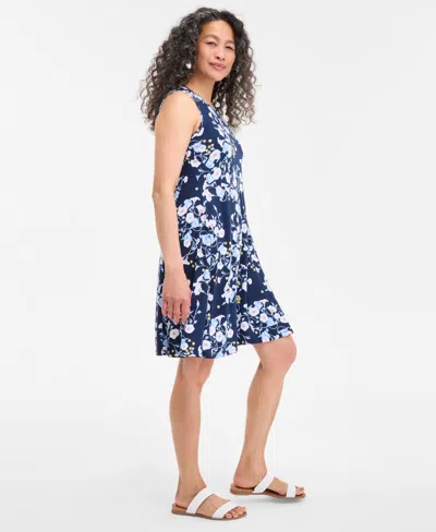 Style & Co Women's Printed Sleeveless Flip-flop Dress, Exclusively At Macy's